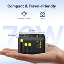 Baseus EnerCore CG11 Universal Travel Adapter 70W with Retractable USB-C [D] - بلاك حائط شحن دولي - 4 فتحات للشحن - 3 فتحات تايب سي +1 فتحة يو اس بي - قوة 70 واط  مع كيبل تايب سي - كفالة 24 شهر