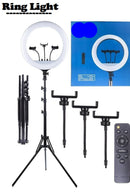 Selfie Stand with Led Ring Light RL 14 [H] - ستاند تصوير مع اضاءة  + 3 حامل للهاتف