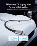 Anker USB-C Car Charger, 75W Max, Ultra-Compact, Type-C Fast Charger with Built-in Retractable USB-C Cable - شاحن ولاعة للسيارة - انكر - قوة 75 واط - 1 منفذ تايب سي للشحن السريع - سلك شن تايب سي مدمج - كفالة 18 شهر