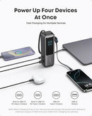 Anker Zolo A1695H11 Power Bank Built-in and Retractable Cable 25000mAh – 165W [D] - بطارية متنقلة - انكر - سعة 25 آلاف - 2 كيبل تايب سي مدمج - 2 منفذين شحن بقوة 165 واط - كفاله 18 شهر