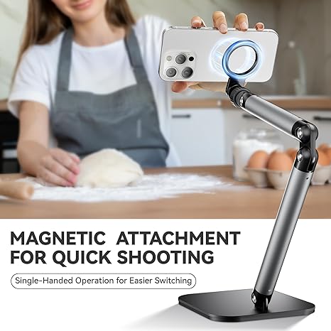 TELESIN° Magsafe Magnetic Phone & Tablet Adjustable Table Stand Multi-Angle Foldable Stand - ستاند - لجميع انواع الايباد والاجهزة اللوحية والهواتف - ماغ سيف - متعدد الاوضاع