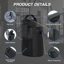 Magnetic Gym Bag with water Pocket for Men and Women - Black - جنطة يد منظمة للجيم - مقسمة من الداخل - مغتاطيس - مع حزام قابل للتعديل