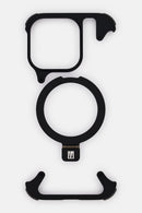 Levelo iPhone 16 Pro Metallo Aluminum Bumper Case, Black for iPhone 16 Pro/Pro MAX  - كفر حماية عالية - اطراف - مع ستاند - ماغ سيف