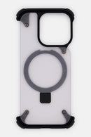 Levelo iPhone 16 Pro Metallo Aluminum Bumper Case, Black for iPhone 16 Pro/Pro MAX  - كفر حماية عالية - اطراف - مع ستاند - ماغ سيف