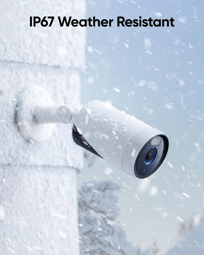 EufyCam E330 (Professional) 4-Cam Kit, 4K Outdoor Security Camera System,1TB Hard Drive Included [D] - 4K كاميرا - يوفي الذكية - قاعدة كاميرات مدمج معها مساحة تخزين 1 تيرا بايت + 4 كاميرات خارجيه - مع تمديدات - مقاومة للماء والغبار - انكر - كفاله 12شهر