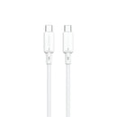 PAWA 3A USB-C TO USB-C Quick Charging PVC Cable PW122 - White -  سلك شحن - باوا - تايب سي الي  تايب سي - طول 1.2 متر - قوة 60 واط - كفالة 12 شهر