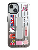 Noufa Silver Phone Case - كفر مع ستيكرز طباعة من اختياركم - الكفر + التصميم + البروفة + الطباعة - سيتم التواصل معكم لتحديد الكلمات والصور