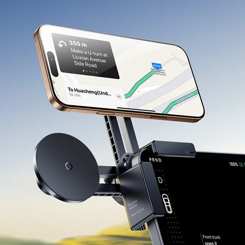 Baseus MaxView Magnetic Car Mount for Infotainment Screen – Grey [D] - ستاند سيارة - مناسب لجميع انواع الاجهزة - مغناطيس - متوافق مع شاشة السيارة
