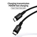 Rocket Type-c to Type-c 60W original fast charging cable [H] - سلك شحن - روكيت -  تايب سي - طول 1.2 متر - كفالة 12 شهر