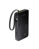 Baseus EnerFill FC51 Bipow2 Pro Digital Display Power Bank with Built-in Cable 10000mAh 22.5W - Cosmic Black [D] بطارية متنقلة - بيسوس - سعة 10000 - عدد 1 سلك شاحن تايب سي - شاشة رقميه - قوة 22.5 واط - كفالة 24 شهر