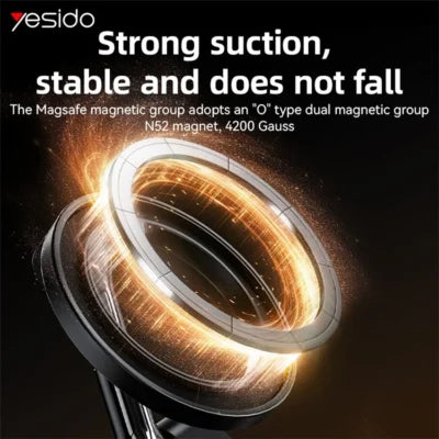Yesido Travel Holder (C298) – Black - ستاند للسفر والرحلات - ماغ سيف - متعدد الاستخدام - مناسب لجميع انواع الاجهزة