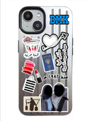 Noufa Silver Phone Case - كفر مع ستيكرز طباعة من اختياركم - الكفر + التصميم + البروفة + الطباعة - سيتم التواصل معكم لتحديد الكلمات والصور