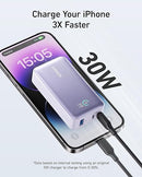 Anker 533 Power Bank (PowerCore 30W) 10000 PD - Violet [D] - بطارية متنقلة - انكر - قوة 10000 - 30 واط - شاشة رقمية - خاصية الشحن السريع - كفالة 18 شهر