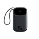 Baseus EnerFill FC31 Qpow 3 Digital Display Power Bank with USB-C+iP Cables 20000mAh 45W - Cosmic Black [D] - بطارية متنقلة - بيسوس - سعة 20000 - عدد 2 سلك تايب سي - شاشة رقميه - قوة 45 واط - كفالة 24 شهر