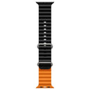 PAWA - Lagos Premium Soft Silicon Straps - Black/Orange - سير ساعه أبل واتش