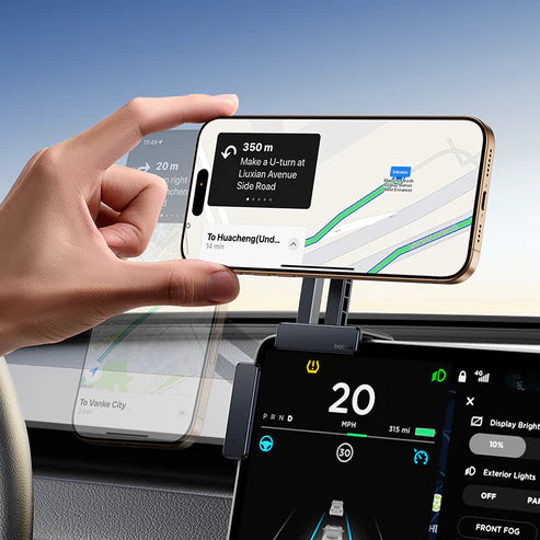 Baseus MaxView Magnetic Car Mount for Infotainment Screen – Grey [D] - ستاند سيارة - مناسب لجميع انواع الاجهزة - مغناطيس - متوافق مع شاشة السيارة