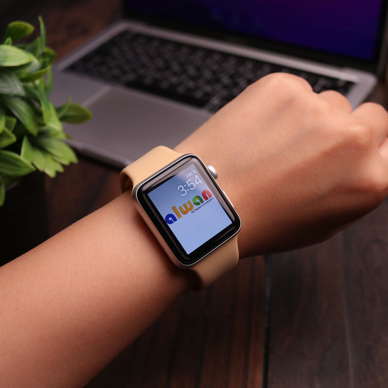 Silicon Watch Band for Apple Watch - Light Brown - سير ساعة ابل ووتش
