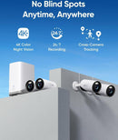 EufyCam E330 (Professional) 4-Cam Kit, 4K Outdoor Security Camera System,1TB Hard Drive Included [D] - 4K كاميرا - يوفي الذكية - قاعدة كاميرات مدمج معها مساحة تخزين 1 تيرا بايت + 4 كاميرات خارجيه - مع تمديدات - مقاومة للماء والغبار - انكر - كفاله 12شهر
