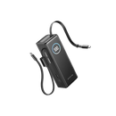 EcoFlow RAPID Power Bank (25,000mAh, 170W, 100W Built-In and Retractable Cables) - Black [D] بطارية متنقلة - بيسوس - سعة 25000 - عدد 2 سلك شاحن تايب سي - شاشة رقميه - قوة 170 واط - كفالة 24 شهر