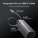 EcoFlow RAPID Pro Power Bank (27,650mAh, 300W, 140W Built-in Cable) - Silver [D] بطارية متنقلة - بيسوس - سعة 27000 - عدد سلك شاحن تايب سي - شاشة رقميه - قوة 300 واط - كفالة 24 شهر
