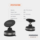 Porodo Vacuseal Smart Suction Mount - Black [O] - ستاند سيارة مناسب لجميع انواع الاجهزة - دوران 360 درجة - ماغ سيف - بورودو