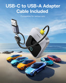 Baseus SafeJourney Wireless CarPlay Adapter – Space Grey [D] - وصلة كار بلاي - بلوتوث - 2 في 1 - يو اس بي + تايب سي - كفالة 24 شهر