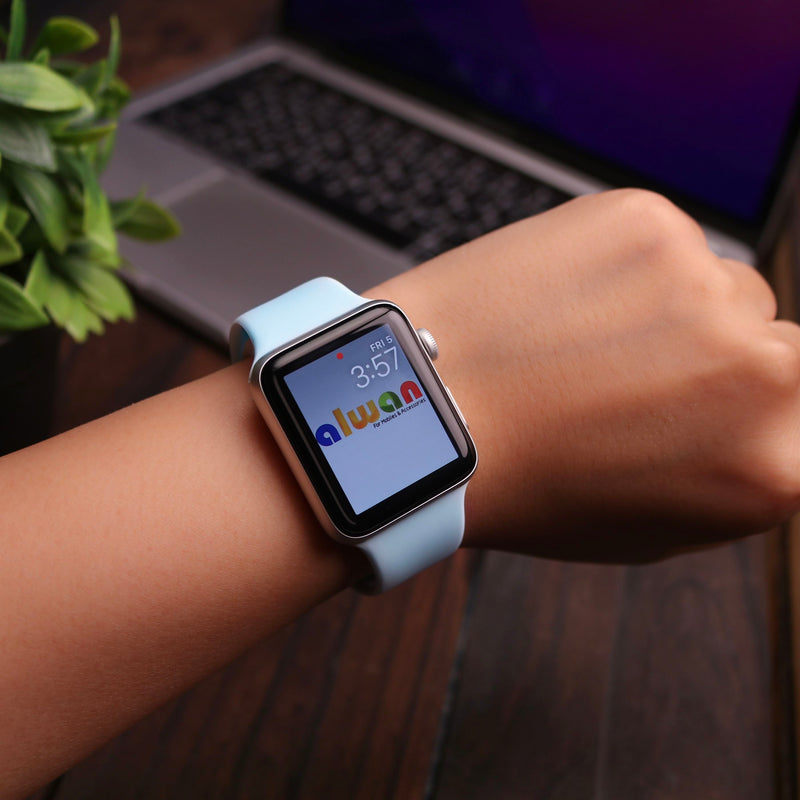 Silicon Watch Band for Apple Watch - Sky Blue - سير ساعة ابل ووتش