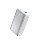 Anker 533 Power Bank (PowerCore 30W) 10000 PD - White [D] - بطارية متنقلة - انكر - قوة 10000 - 30 واط - شاشة رقمية - خاصية الشحن السريع - كفالة 18 شهر