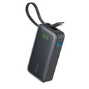 Anker Nano Power Bank (30W, Built-In USB-C Cable) 10000 PD - Black [D] - بطارية متنقلة - انكر - سعة 10 آلاف ملي امبير - مع سلك شاحن تايب سي - قوة 30 واط - كفالة 18 شهر
