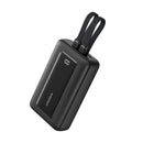 Anker Zolo Power Bank (20K, 30W, Built-In USB-C and Lightning Cable) -Black [D] - بطارية متنقلة - انكر - سعة 20 آلف ملي امبير - قوة 30 واط - مع سلك شحن تايب سي + ايفون - كفالة 18 شهر