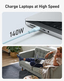 Anker 544 USB-C to USB-C Cable 140W (Bio-Based) - 0.9m - Blue [D] - سلك شحن - انكر - تايب سي الى تايب سي - طول 90 سم - قوة 140 واط - كفالة 18 شهر