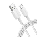 Anker 322 USB-A to USB-C Cable 0.9m Braided - white [D] - سلك شحن - انكر - تايب سي - طول 90 سم - كفالة 18 شهر