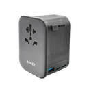 Anker Nano Travel Adapter (4-in-1, 65W) (Black)) [D] - بلاك حائط دولي للسفر - انكر - 3 مخارج - 1 مخرج يو اس بي - 2 مخرج تايب سي - كفالة 18 شهر