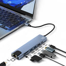 Pawa 7IN1 USB-C HUB WITH 4K HDMI - وصلة تايب سي - 7 في 1 - لاجهزة الايباد برو والماك بوك - متعددة الاستخدام - كفالة 12 شهر