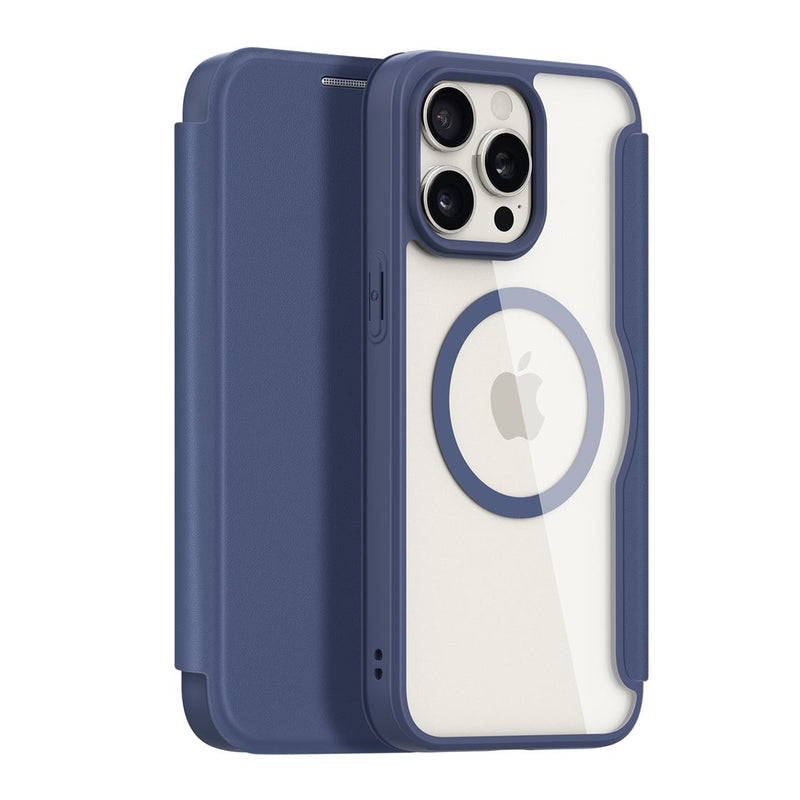 DUX DUCIS Skin X Pro Series Folio Case with MagSafe - Blue - كفر 2 في 1 - حماية عالية + محفظة + ماغ سيف