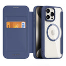 DUX DUCIS Skin X Pro Series Folio Case with MagSafe - Blue - كفر 2 في 1 - حماية عالية + محفظة + ماغ سيف