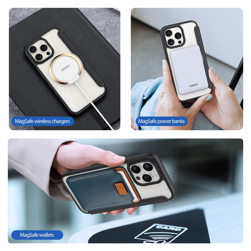 DUX DUCIS Skin X Pro Series Folio Case with MagSafe - Black - كفر 2 في 1 - حماية عالية + محفظة + ماغ سيف
