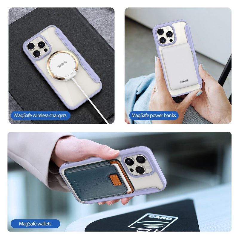 DUX DUCIS Skin X Pro Series Folio Case with MagSafe - Purple - كفر 2 في 1 - حماية عالية + محفظة + ماغ سيف