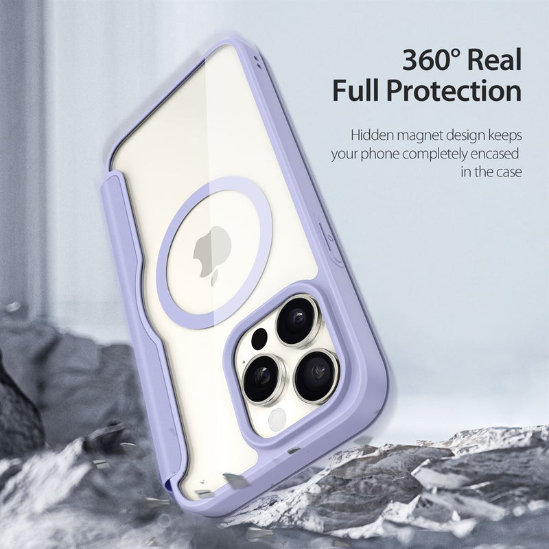 DUX DUCIS Skin X Pro Series Folio Case with MagSafe - Purple - كفر 2 في 1 - حماية عالية + محفظة + ماغ سيف