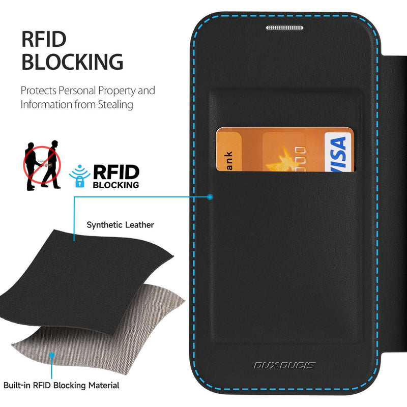 DUX DUCIS Skin X Pro Series Folio Case with MagSafe - Black - كفر 2 في 1 - حماية عالية + محفظة + ماغ سيف