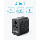 Anker 312 Outlet Extender – Black [D] - بلاك حائط دولي للسفر - انكر - 3 مخارج - 2 مخرجين يو اس بي - 1 مخرج تايب سي - كفالة 18 شهر