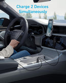 Anker Car Charger (30W, 2 Ports) - Black - شاحن ولاعة للسيارة - انكر - قوة 30 واط - منفذ تايب سي للشحن السريع ومنفذ للشحن الذكي - كفالة 18 شهر