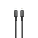PAWA 3A USB-C TO Lightning Quick Charging - 1.2m - Black - سلك شحن - باوا - ايفون تايب سي - طول 1.2 متر - كفالة 12 شهر