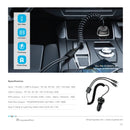 PAWA Solid Car Charger Dual Port 68W PD+QC With USB-C and Lightning Cable - شاحن ولاعة مع كيبل تايب سي  ايفون 68 واط - باوا - اسود - كفالة 12 شهر