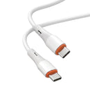 BlueOn USB-C to USB-C 60W Durable Charge & Transfer Cable – White - سلك شحن - تايب سي الي  تايب سي - طول متر - قوة 60 واط - كفالة 12 شهر