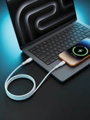 BlueOn USB-C to USB-C 60W Durable Charge & Transfer Cable – White - سلك شحن - تايب سي الي  تايب سي - طول متر - قوة 60 واط - كفالة 12 شهر