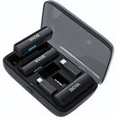 BOYA Microphone w-case with lightning-Type C- 3.5mm connector [C] - مايكروفون للتصوير - عدد 2 ميكروفون - 3 في 1 - منفذ شحن تايب سي + منفذ لايتينينج + اي يو اكس - بويا - كفالة 12 شهر