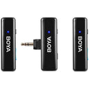 BOYA Microphone w-case with lightning-Type C- 3.5mm connector [C] - مايكروفون للتصوير - عدد 2 ميكروفون - 3 في 1 - منفذ شحن تايب سي + منفذ لايتينينج + اي يو اكس - بويا - كفالة 12 شهر