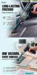 BlueOn 3-in-1 Portable Vacuum Cleaner Powerful Suction & HEPA Filtration - Black [O] - منفاخ الهواء والمكنسة الكهربائية للسيارة
