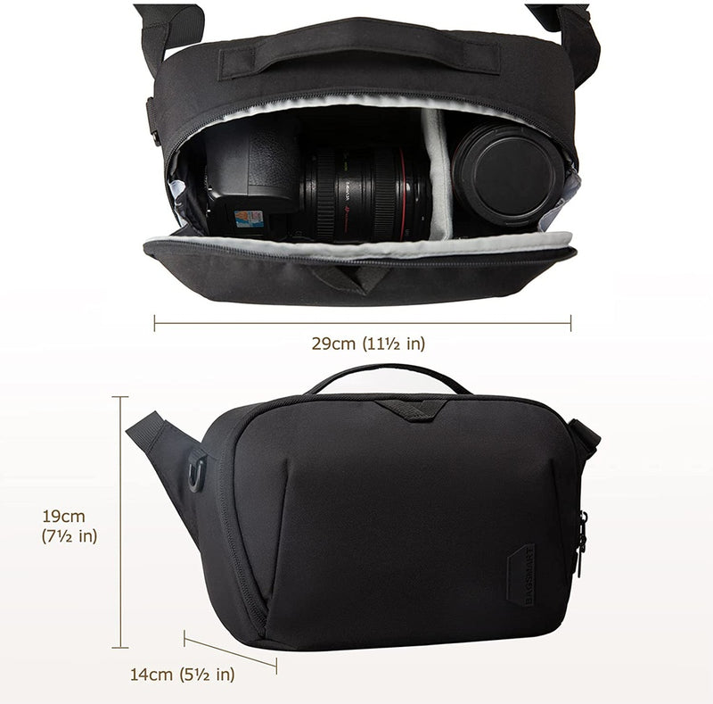 Bagsmart Camera Sling/Crossbody Bag (Black) [C] - حقيبة سفر منظمة - حجم صغير - مقاومة لرذاذ الماء